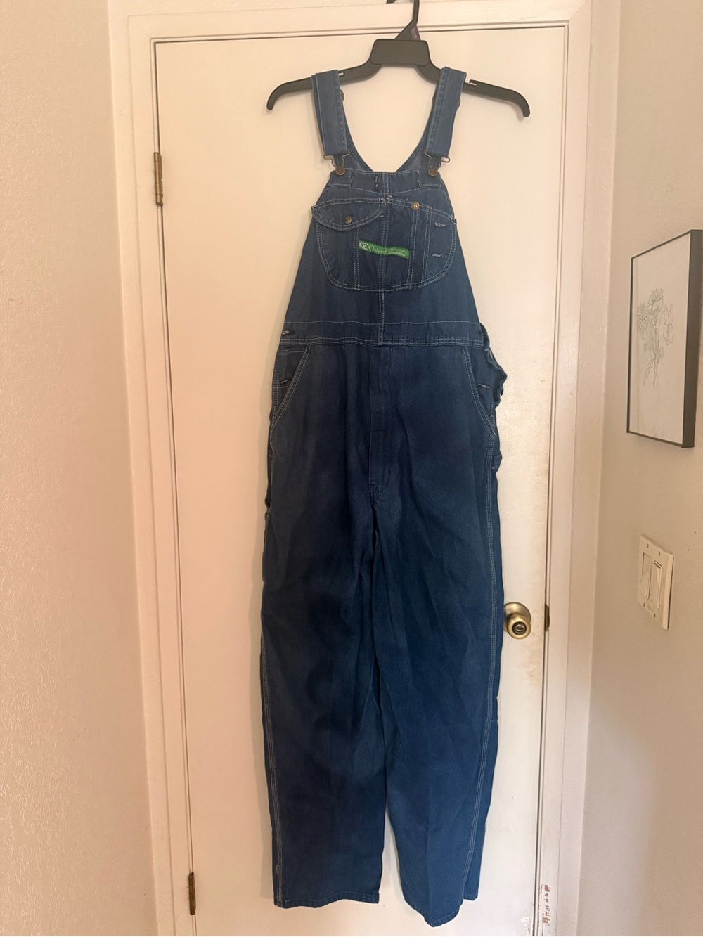 Vintage 90s KEY Imperial Denim Bib Overalls Mens 40x34 Carpenter Workwear